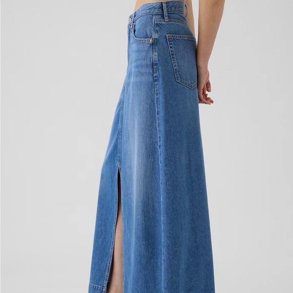 GAP UltraSoft Denim Maxi Skirt Size 10~NWT - Picture 4 of 4